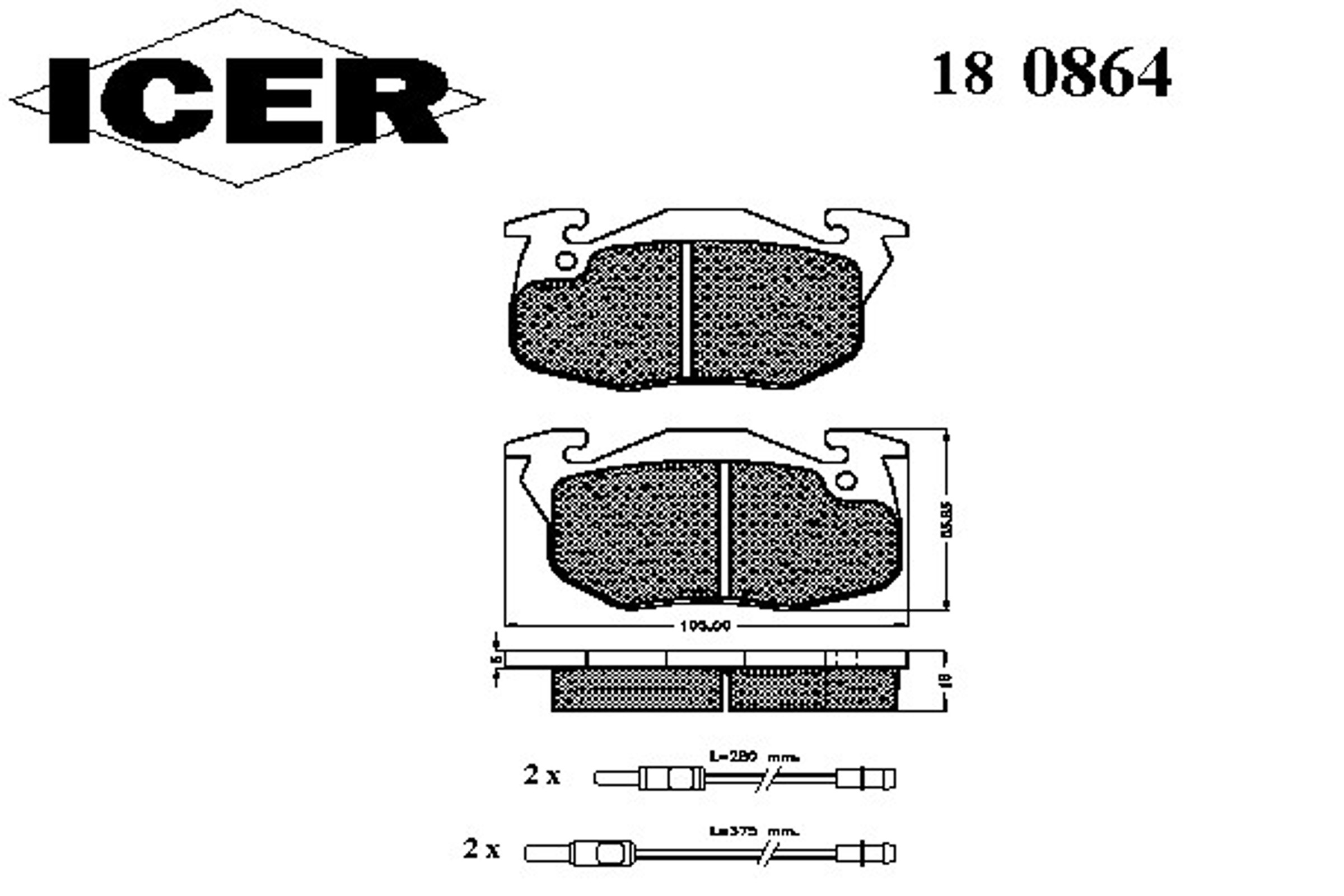 Колодки тормозные дисковые ICER 180864
