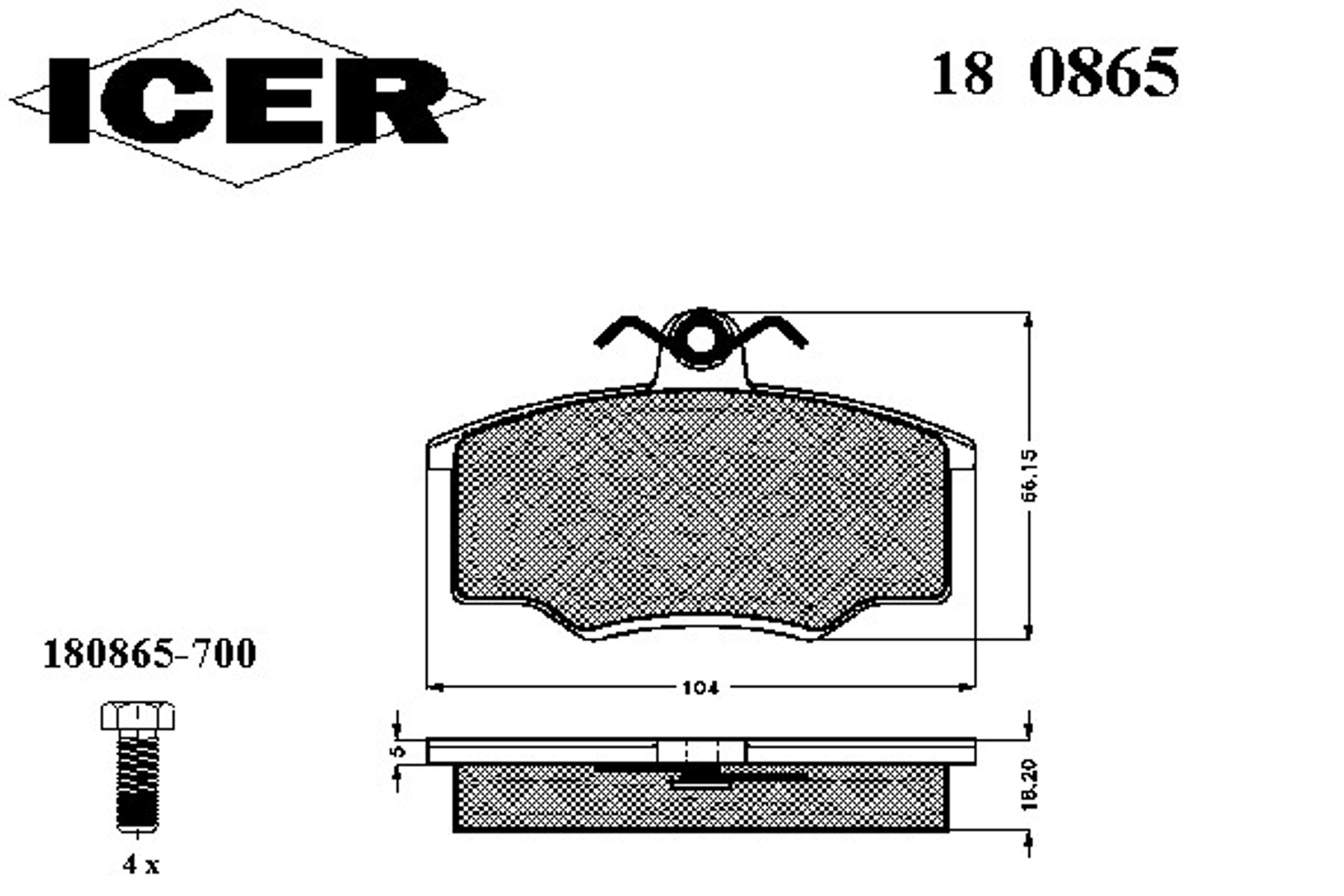 180865 ICER Колодки тормозные дисковые
