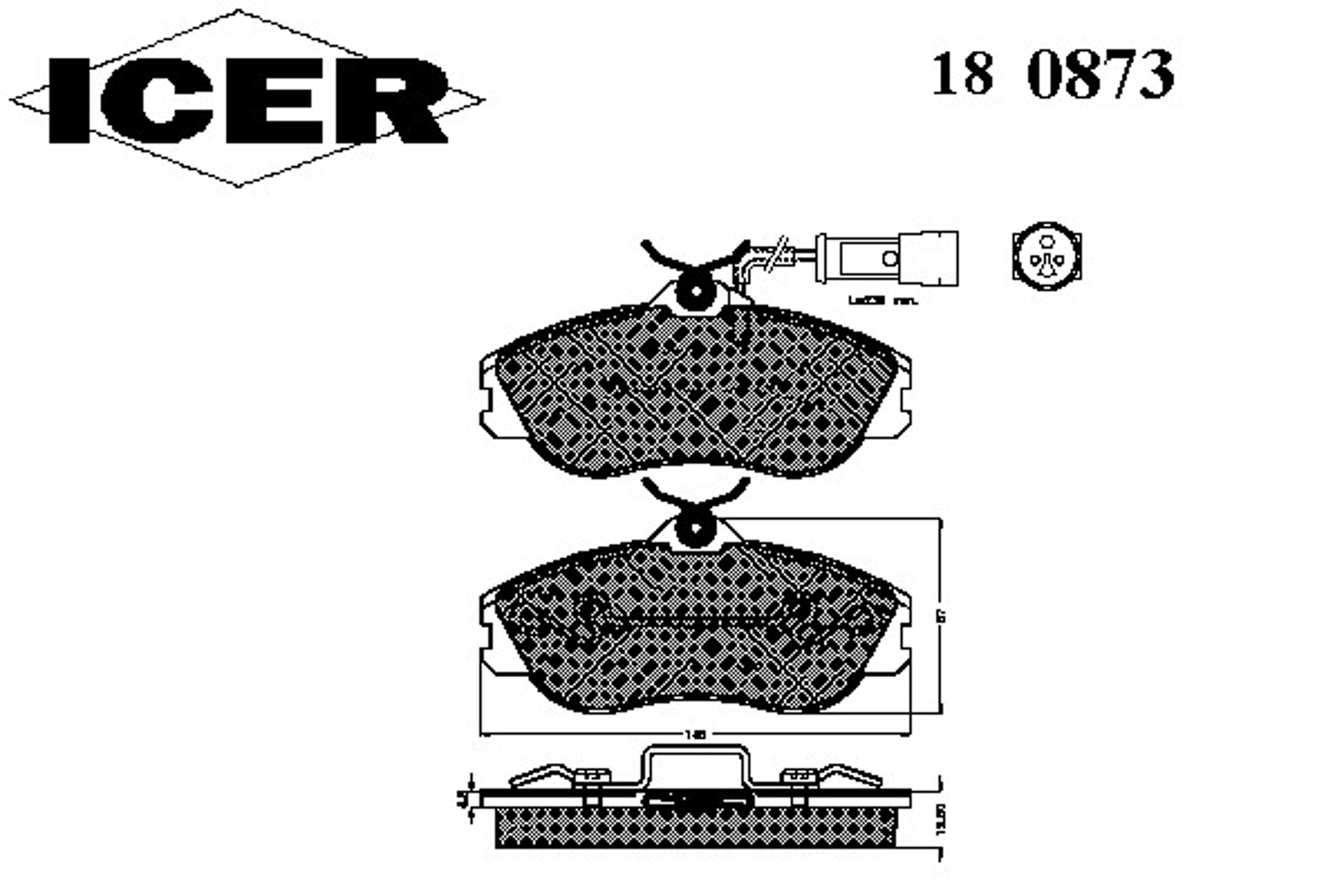 180873 ICER Колодки тормозные дисковые