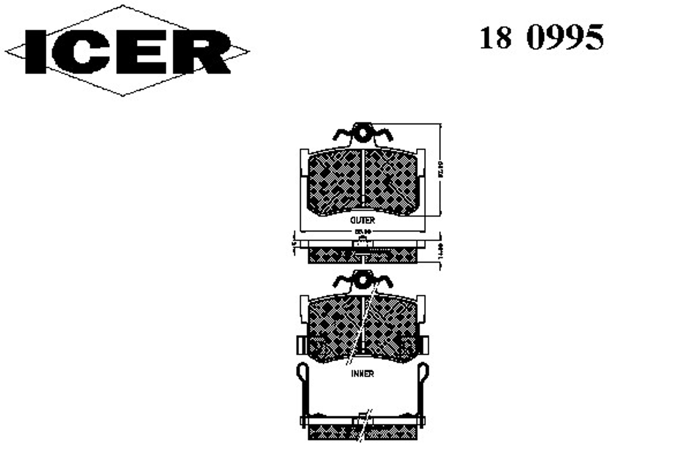 180995 ICER Колодки тормозные дисковые