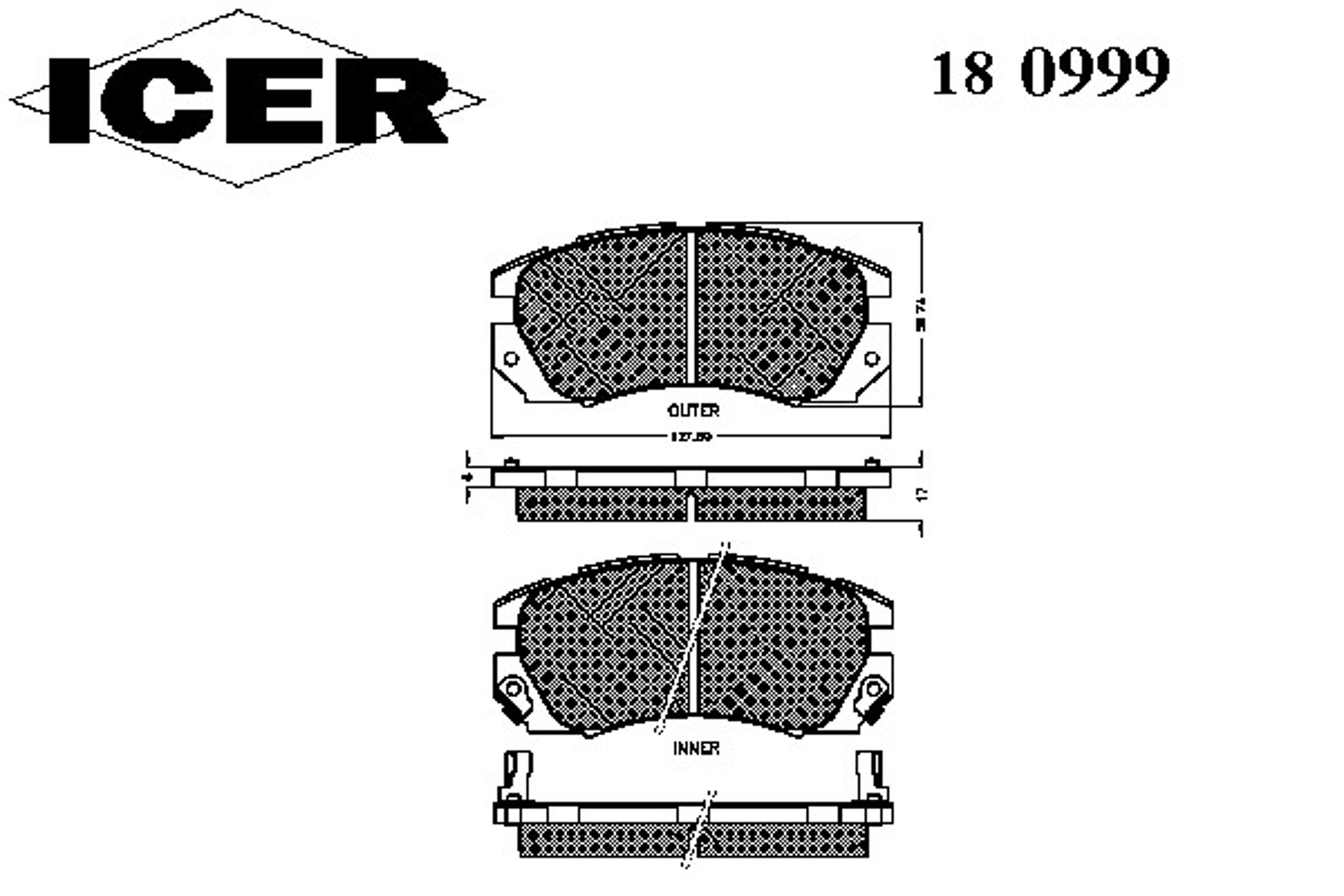 Колодки тормозные дисковые ICER 180999