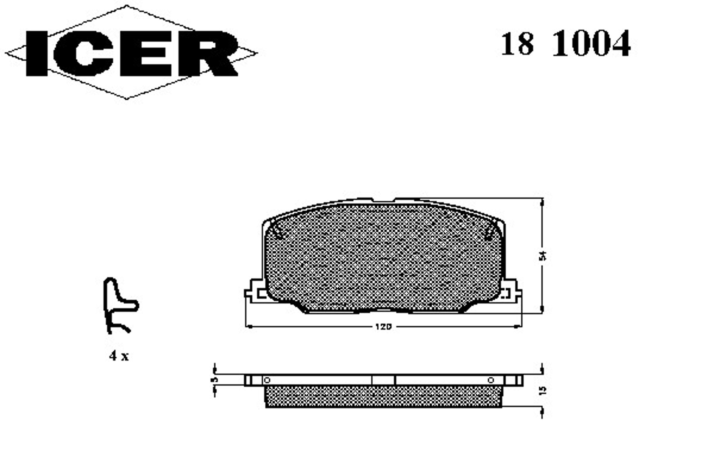 Колодки тормозные дисковые ICER 181004