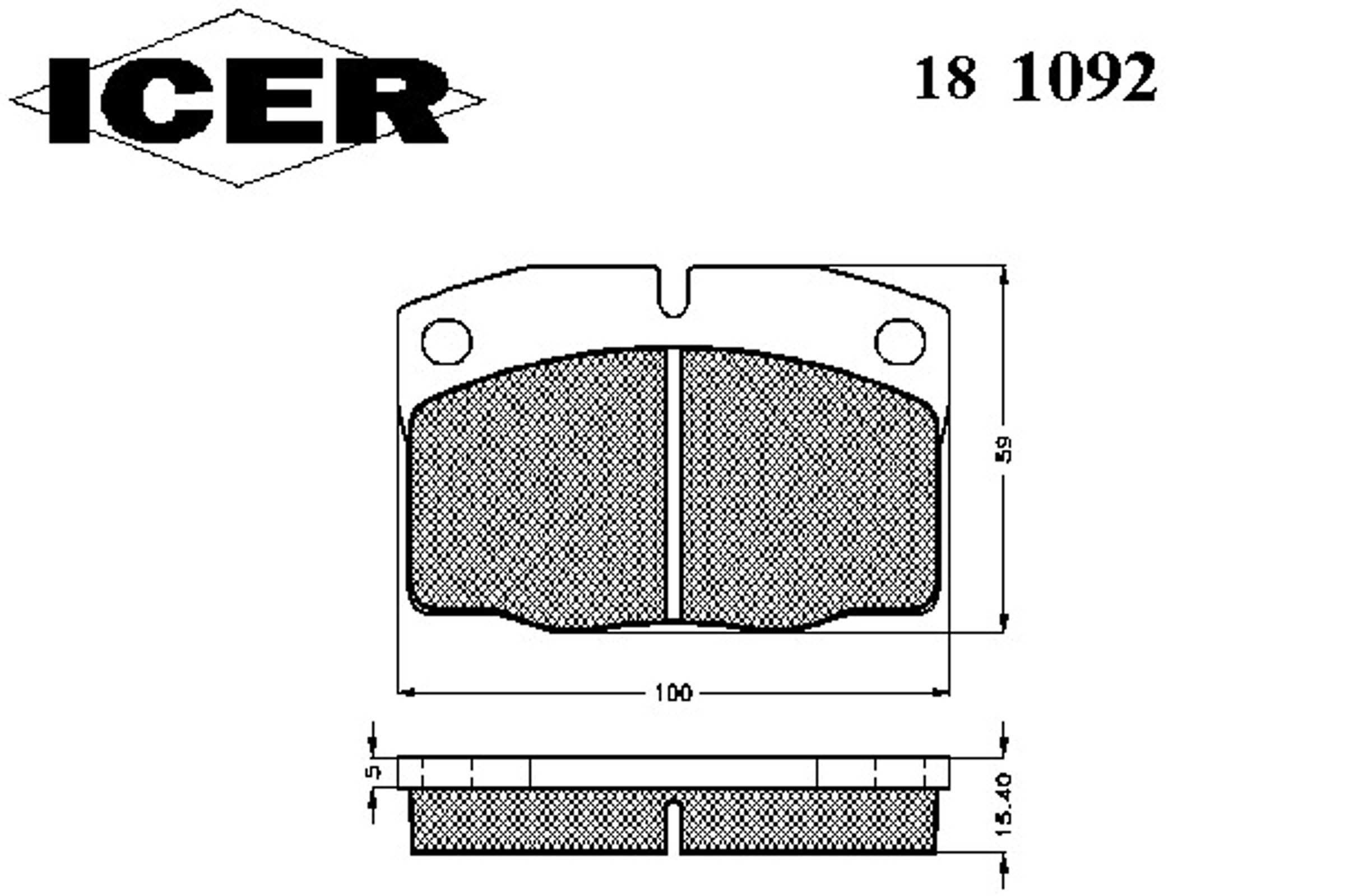Колодки тормозные дисковые ICER 181092