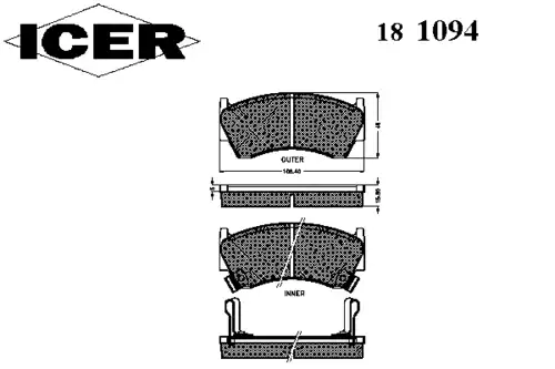 181094 ICER Тормозные колодки