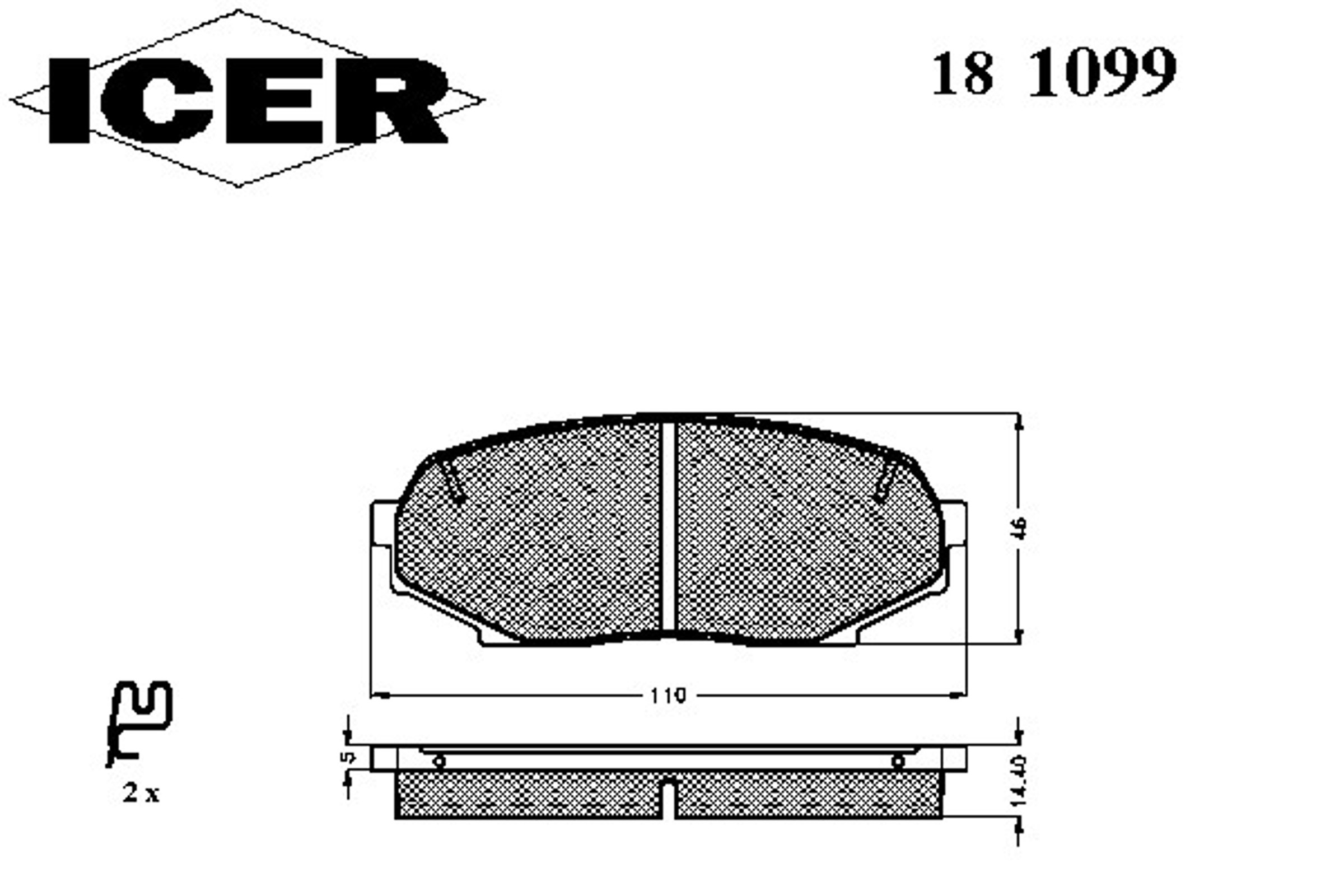 Колодки тормозные дисковые ICER 181099