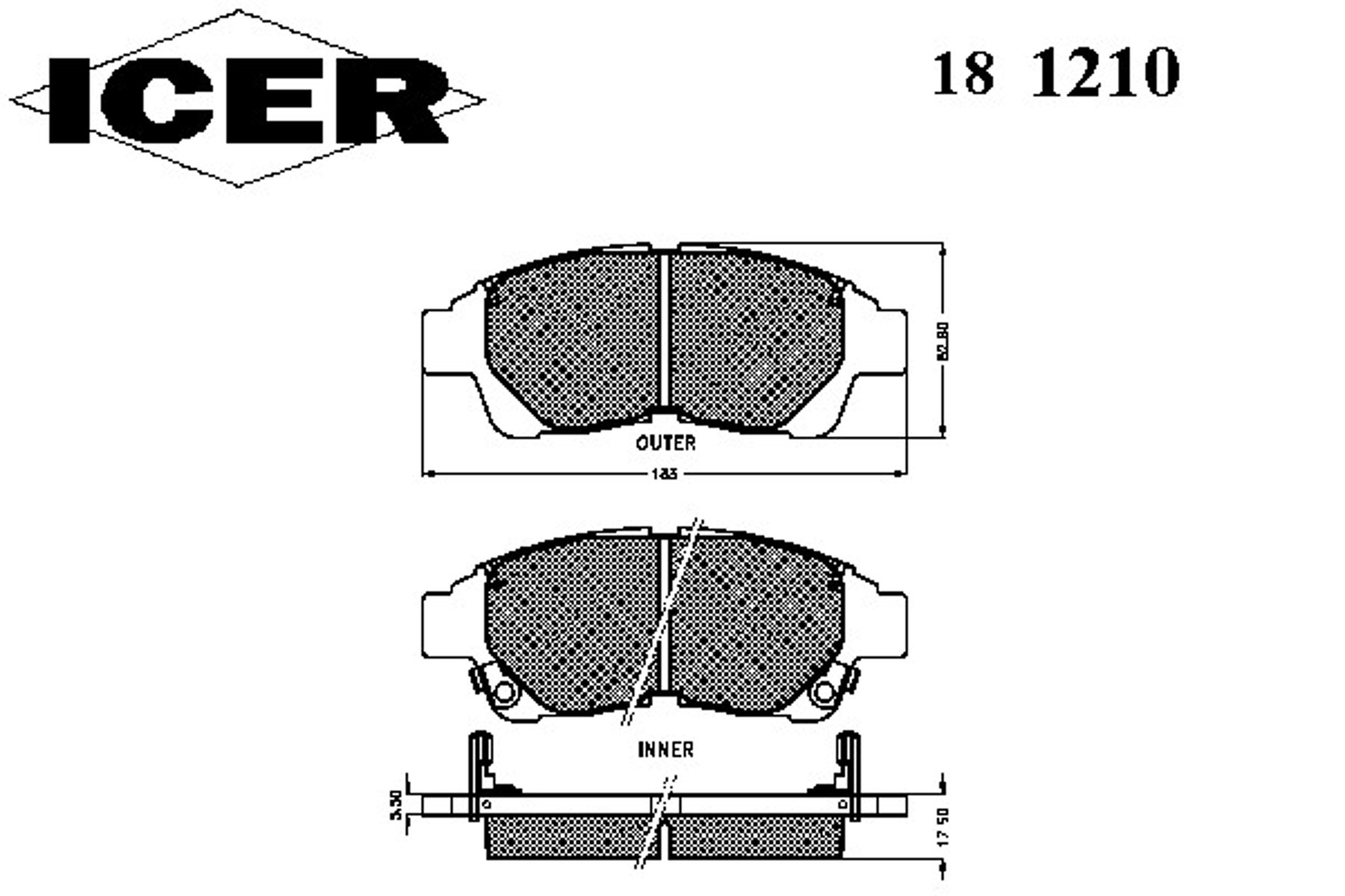 Колодки тормозные дисковые ICER 181210