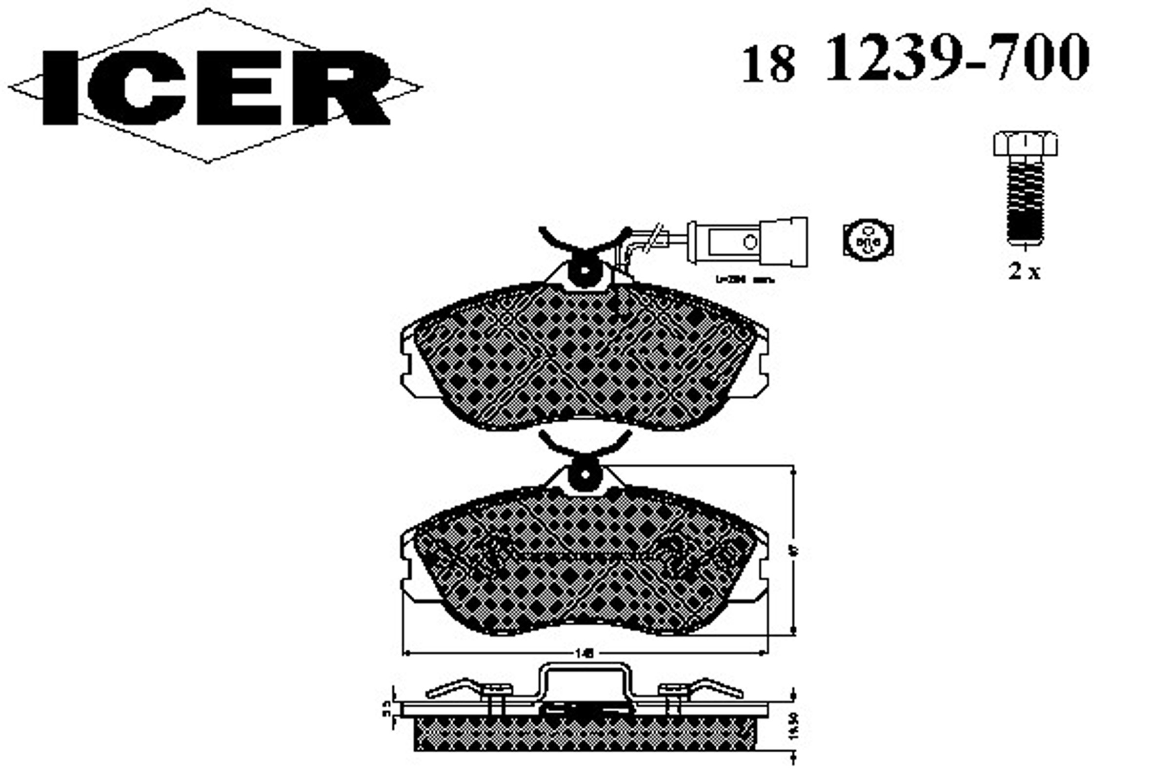 181239-700 ICER Колодки тормозные дисковые