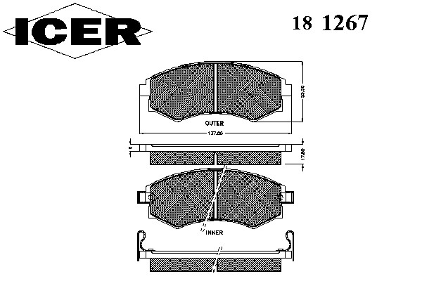 Тормозные колодки ICER 181267