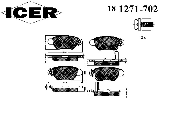 181271-702 ICER Тормозные колодки