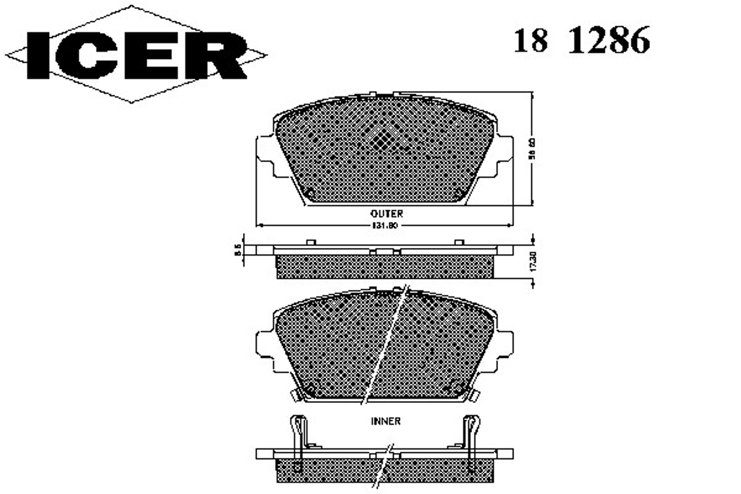 181286 ICER Колодки тормозные дисковые