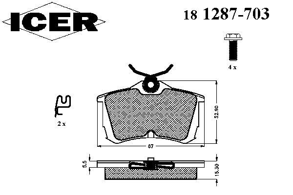 181287-703 ICER Тормозные колодки