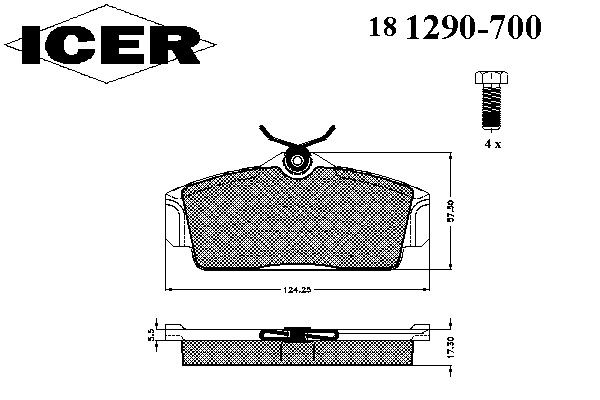 181290-700 ICER Тормозные колодки