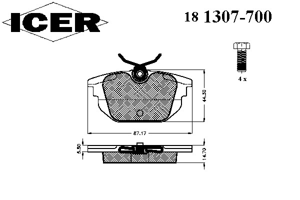 181307-700 ICER Тормозные колодки