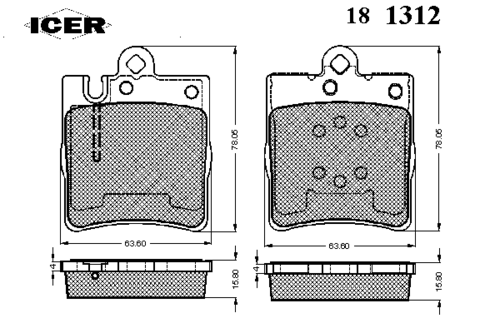 181312 ICER Колодки тормозные дисковые