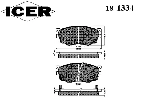 181334 ICER Тормозные колодки