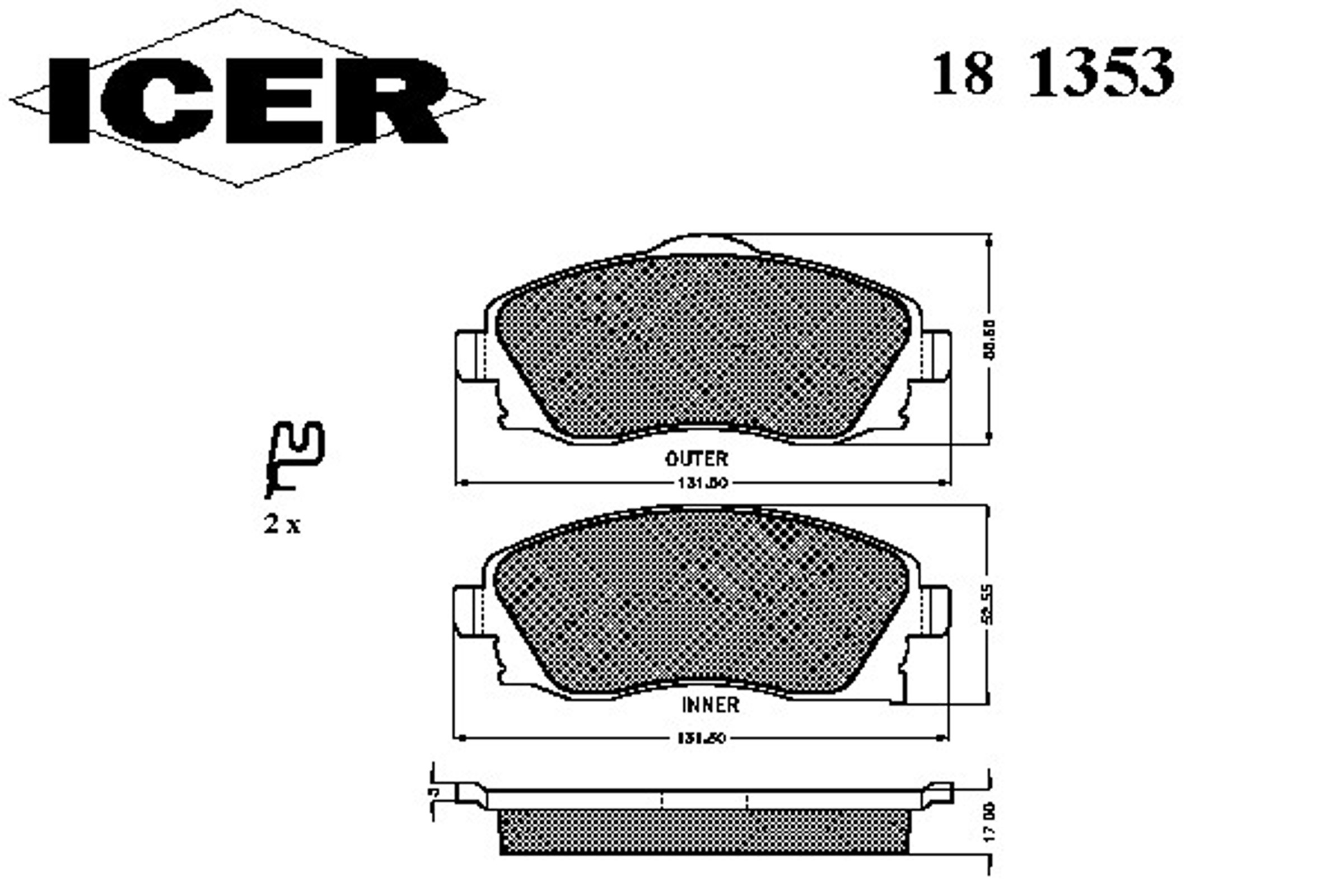 181353 ICER Колодки тормозные дисковые