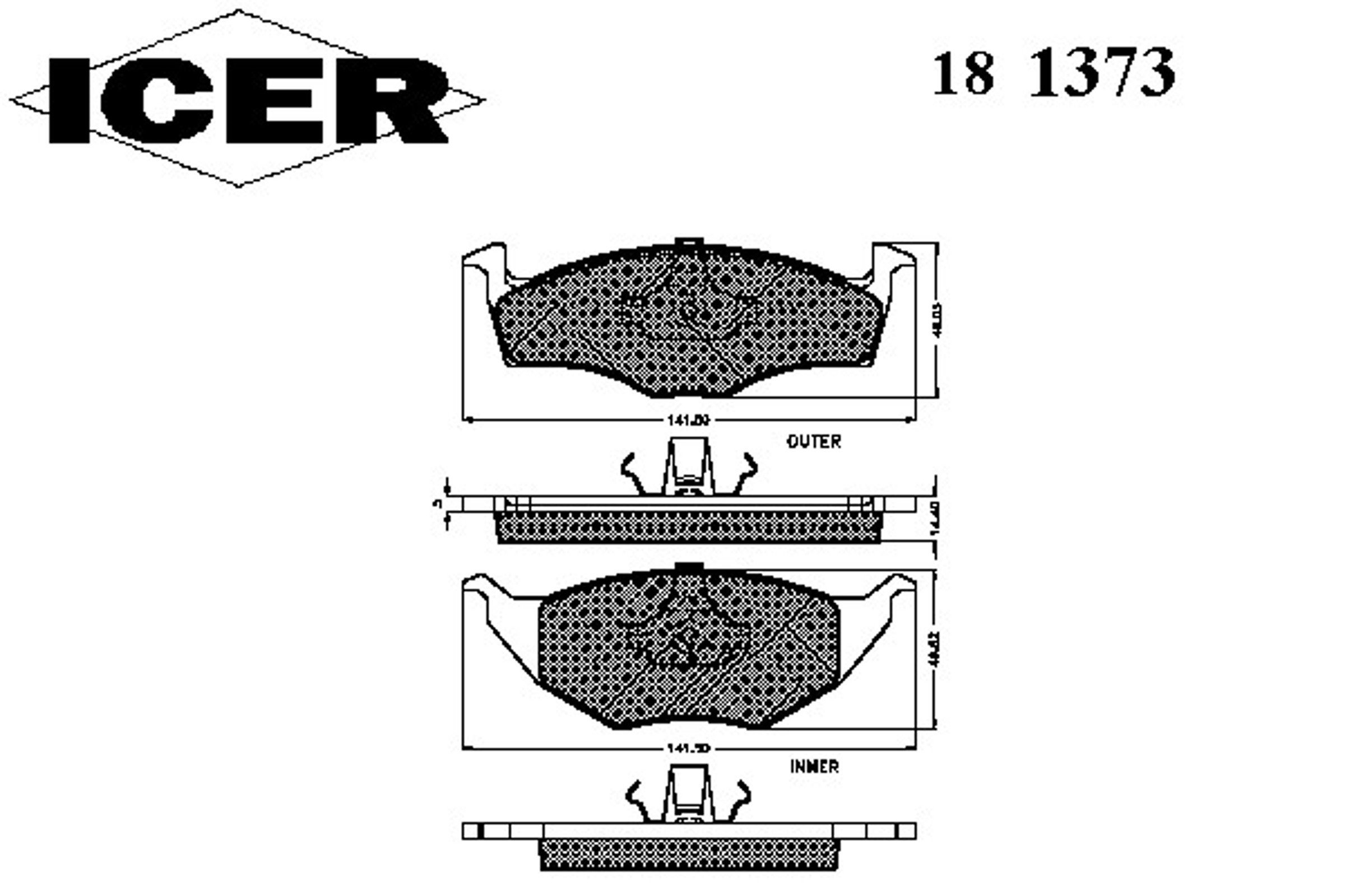 181373 ICER Колодки тормозные дисковые