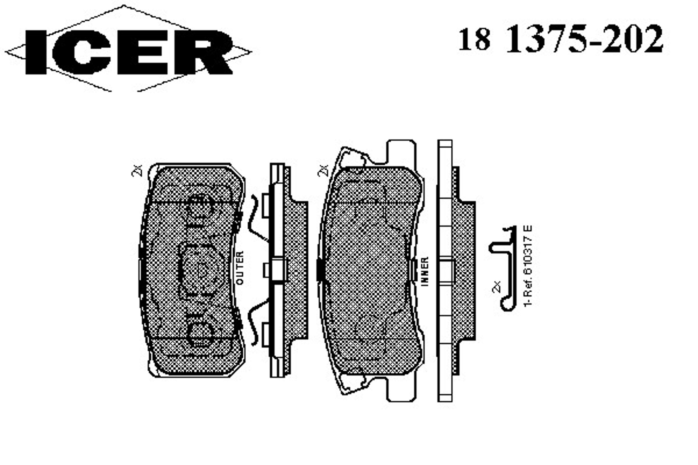 Колодки тормозные дисковые ICER 181375-202
