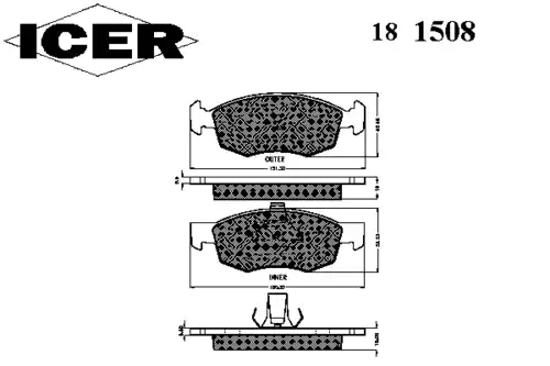 Тормозные колодки ICER 181508