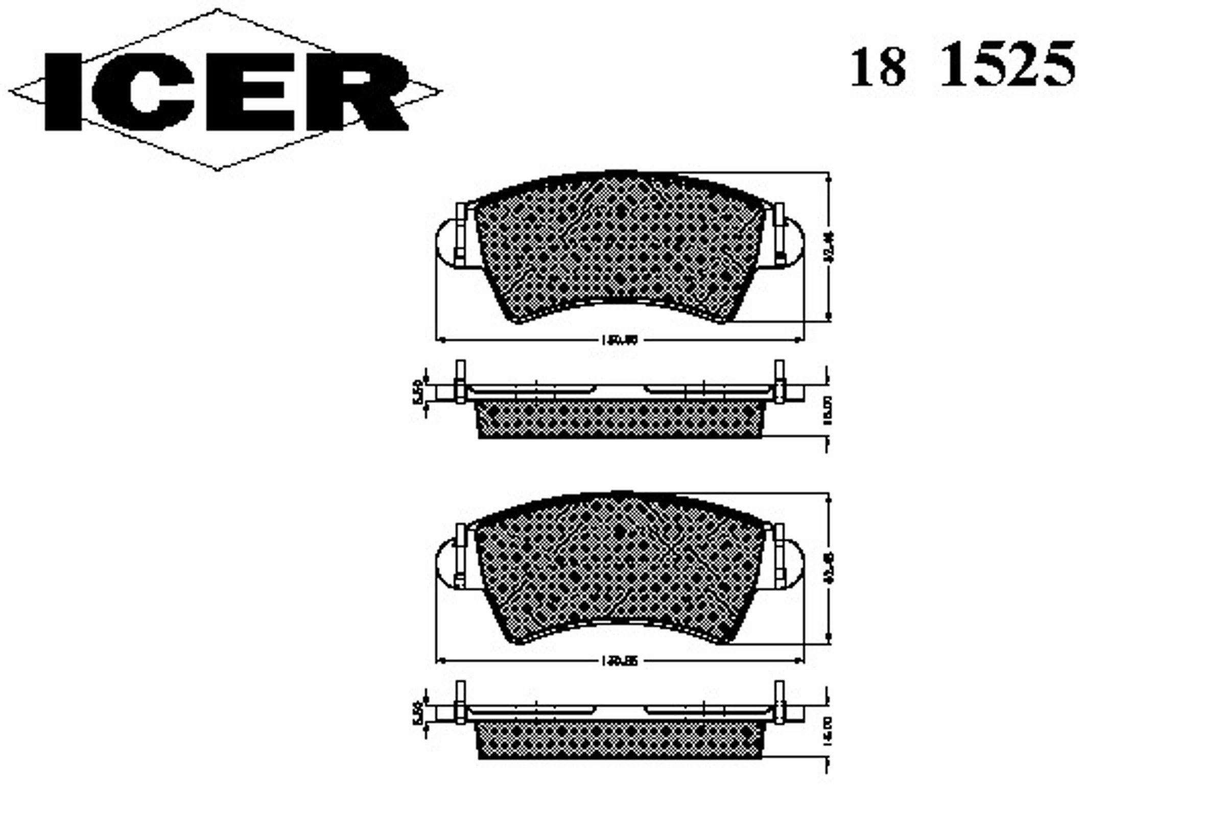181525 ICER Колодки тормозные дисковые