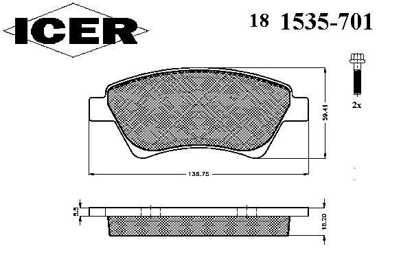 181535-701 ICER Тормозные колодки