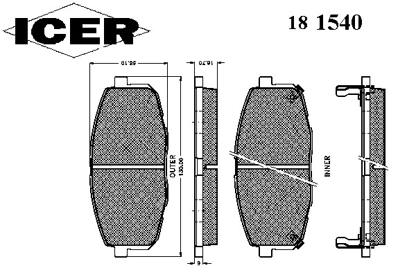 Тормозные колодки ICER 181540