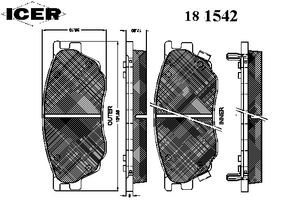 181542 ICER Тормозные колодки