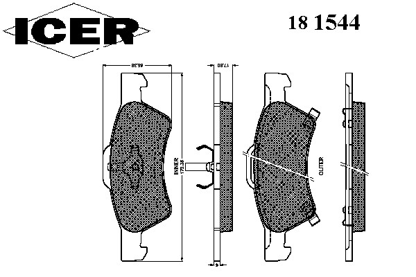 181544 ICER Тормозные колодки