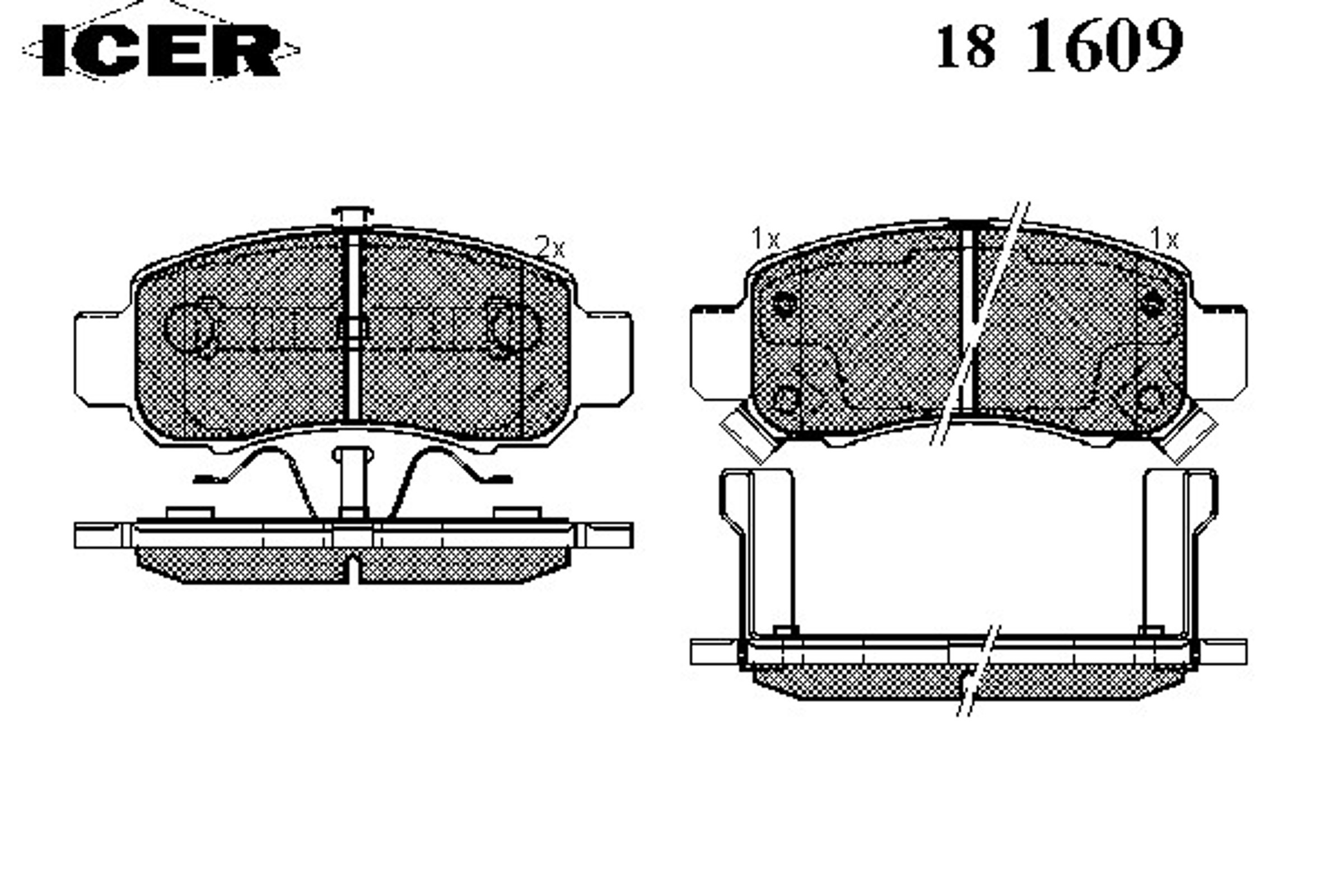 Комплект тормозных колодок дисковый тормоз ICER 181609