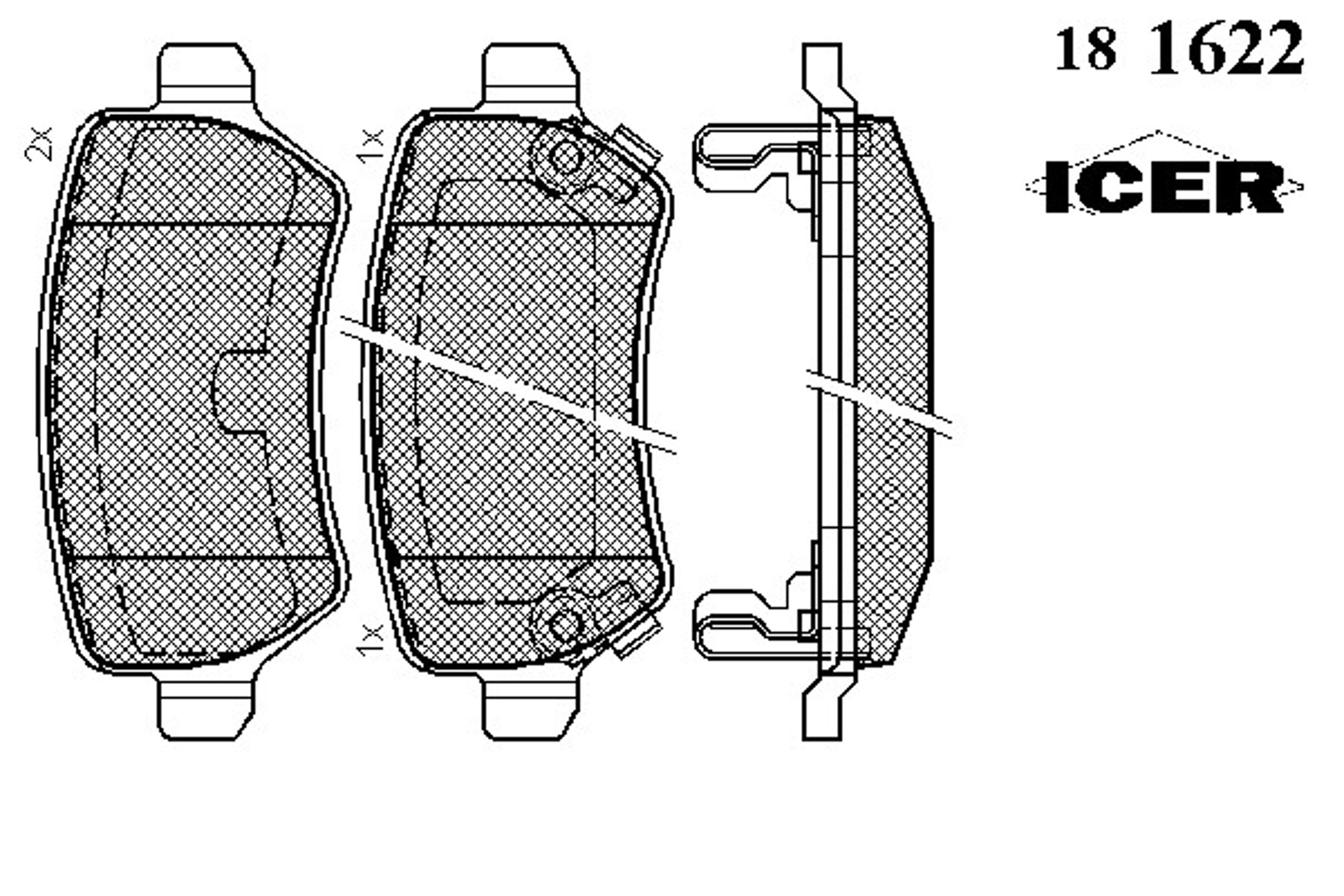 181622 ICER Колодки тормозные дисковые