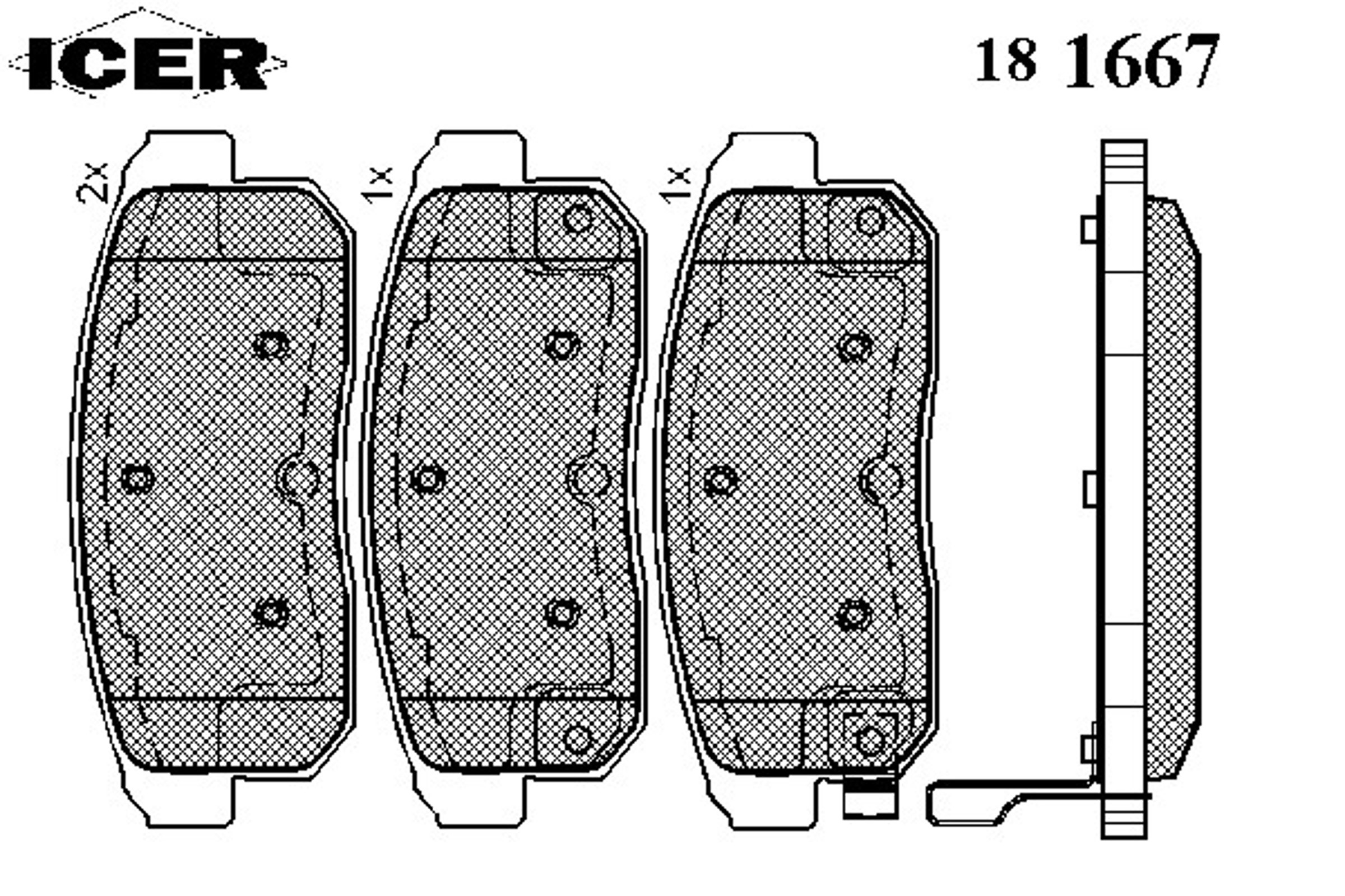 Колодки тормозные дисковые ICER 181667