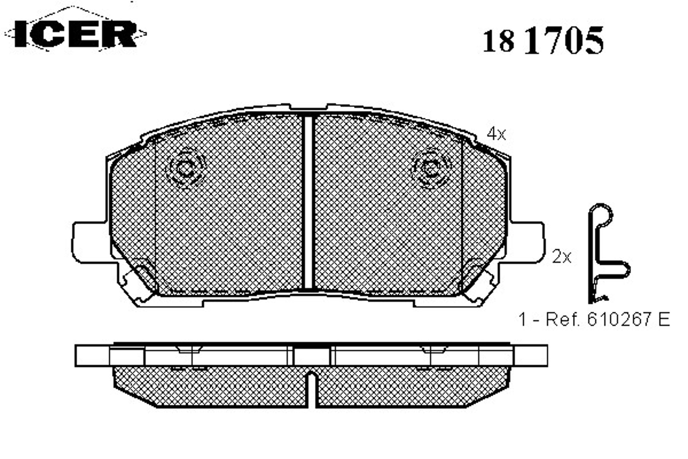 Колодки тормозные дисковые ICER 181705