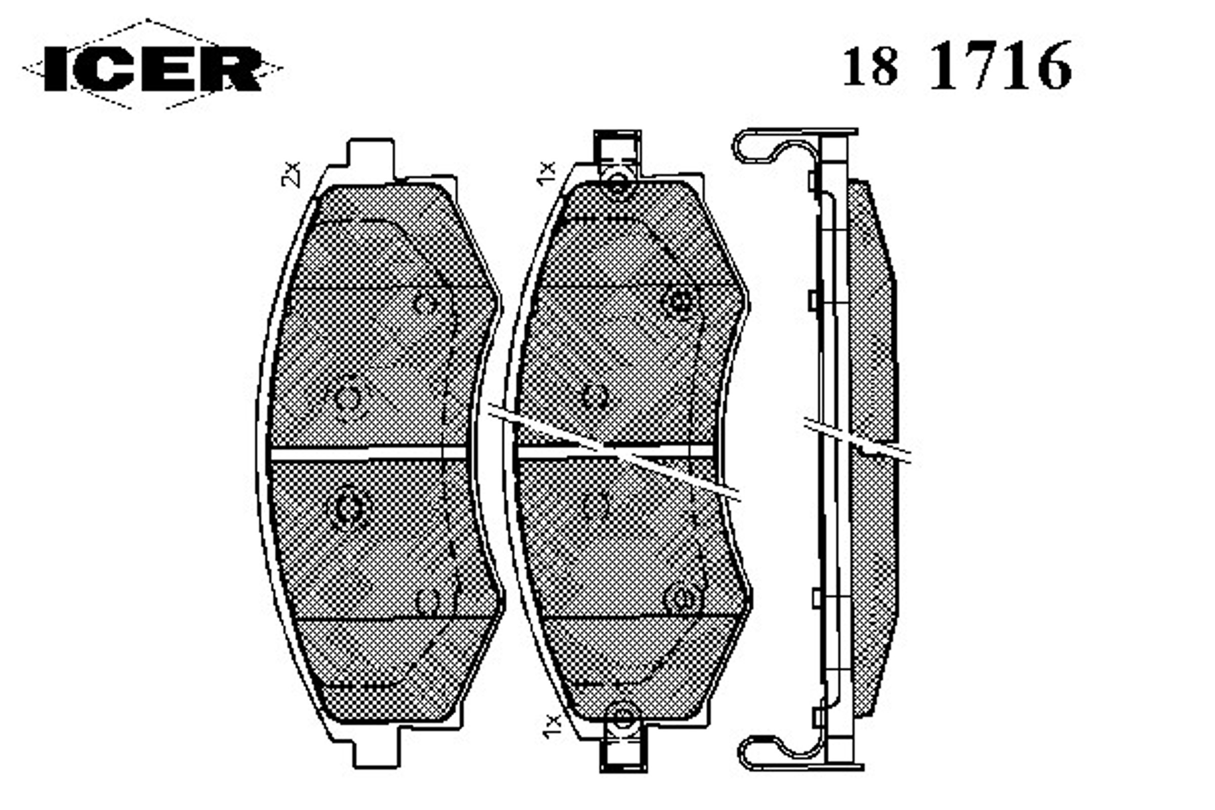 Колодки тормозные дисковые ICER 181716