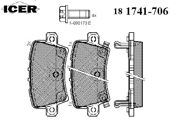 181741-706 ICER Тормозные колодки