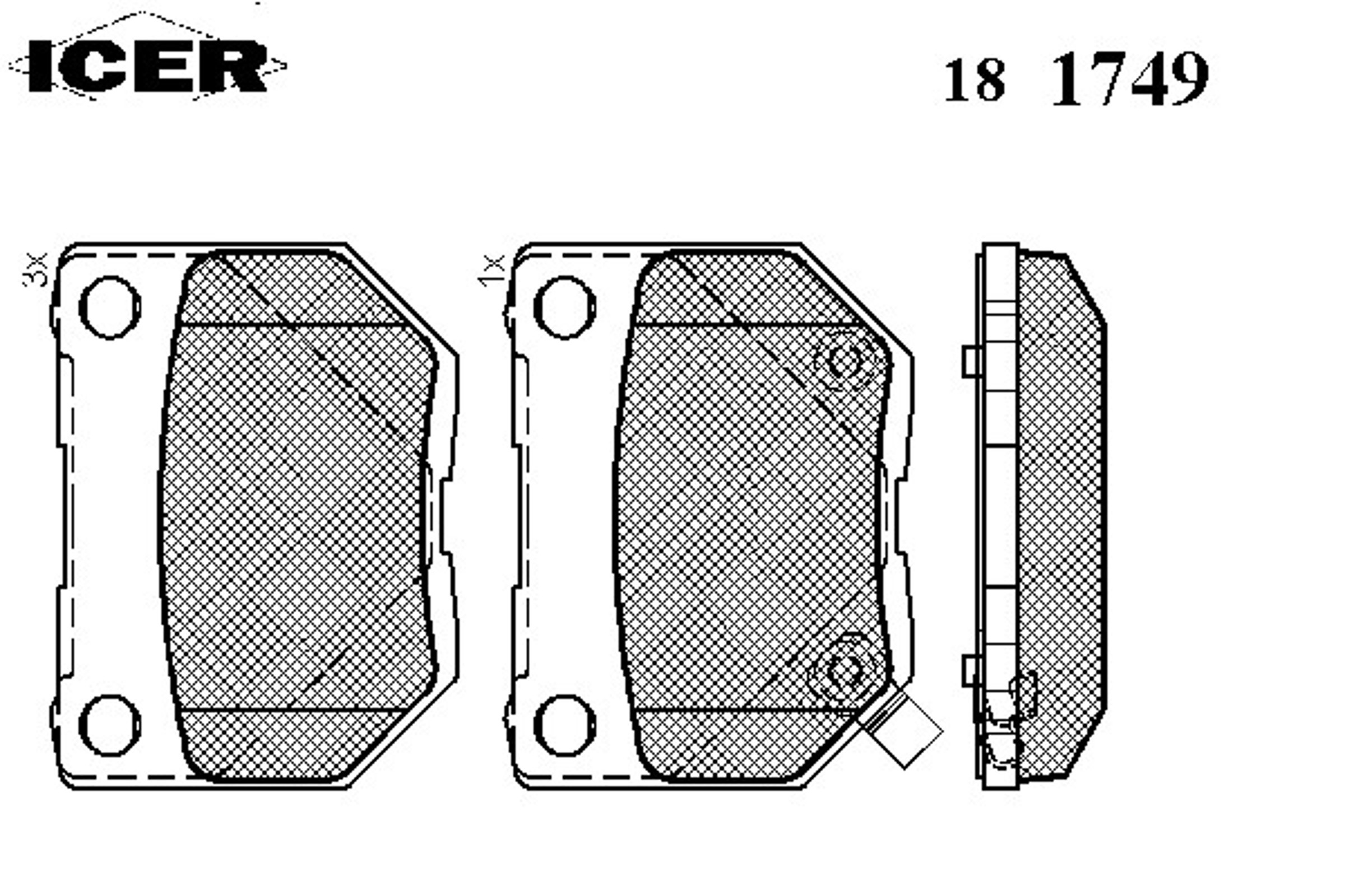 Колодки тормозные дисковые ICER 181749