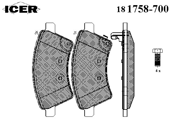 181758-700 ICER Тормозные колодки