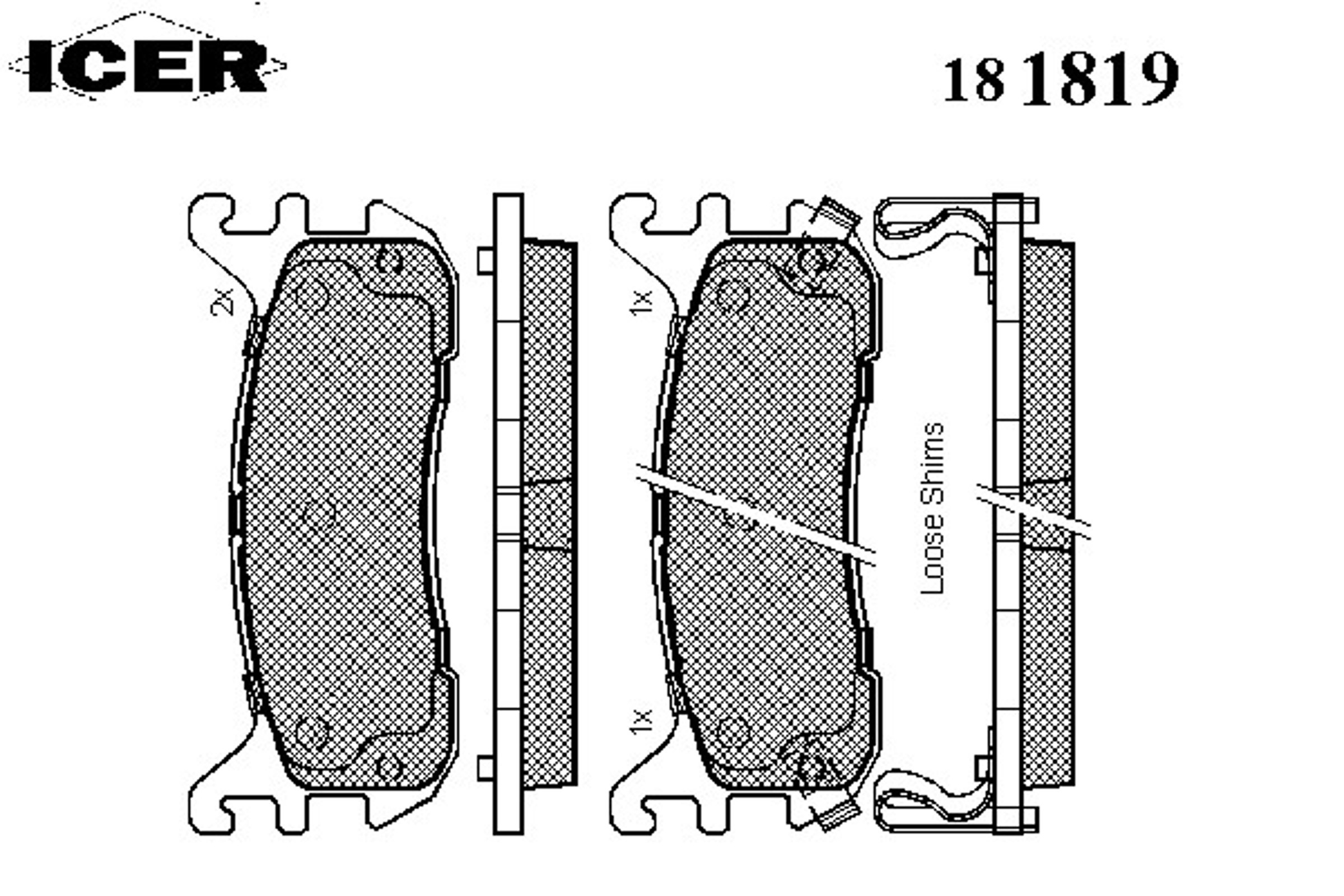 181819 ICER Колодки тормозные дисковые
