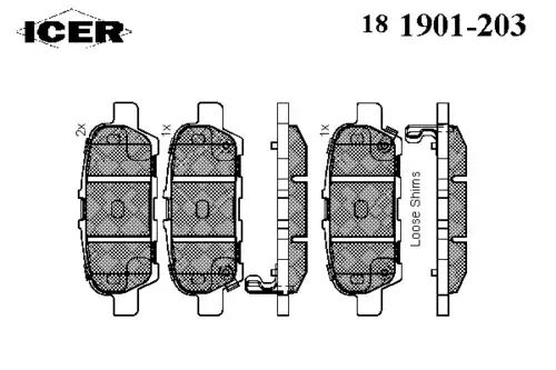 Тормозные колодки ICER 181901203