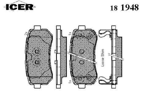 Тормозные колодки ICER 181948