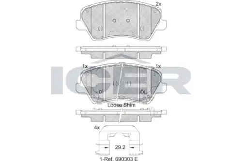 182029-203 колодки дисковые передние ICER 182029-203