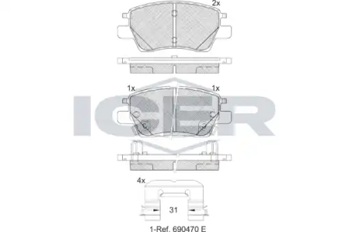 Колодки тормозные дисковые icer ICER 182311