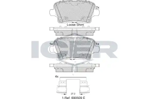 Колодки тормозные дисковые icer ICER 182344
