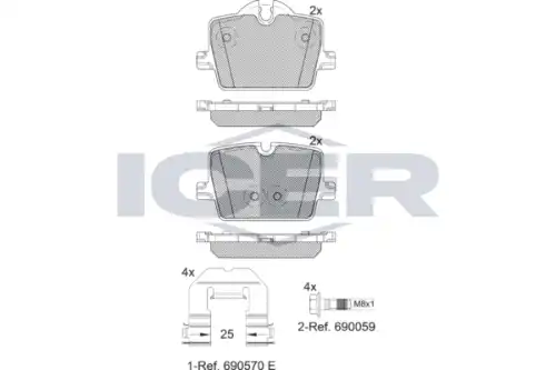 Колодки тормозные дисковые icer ICER 182363