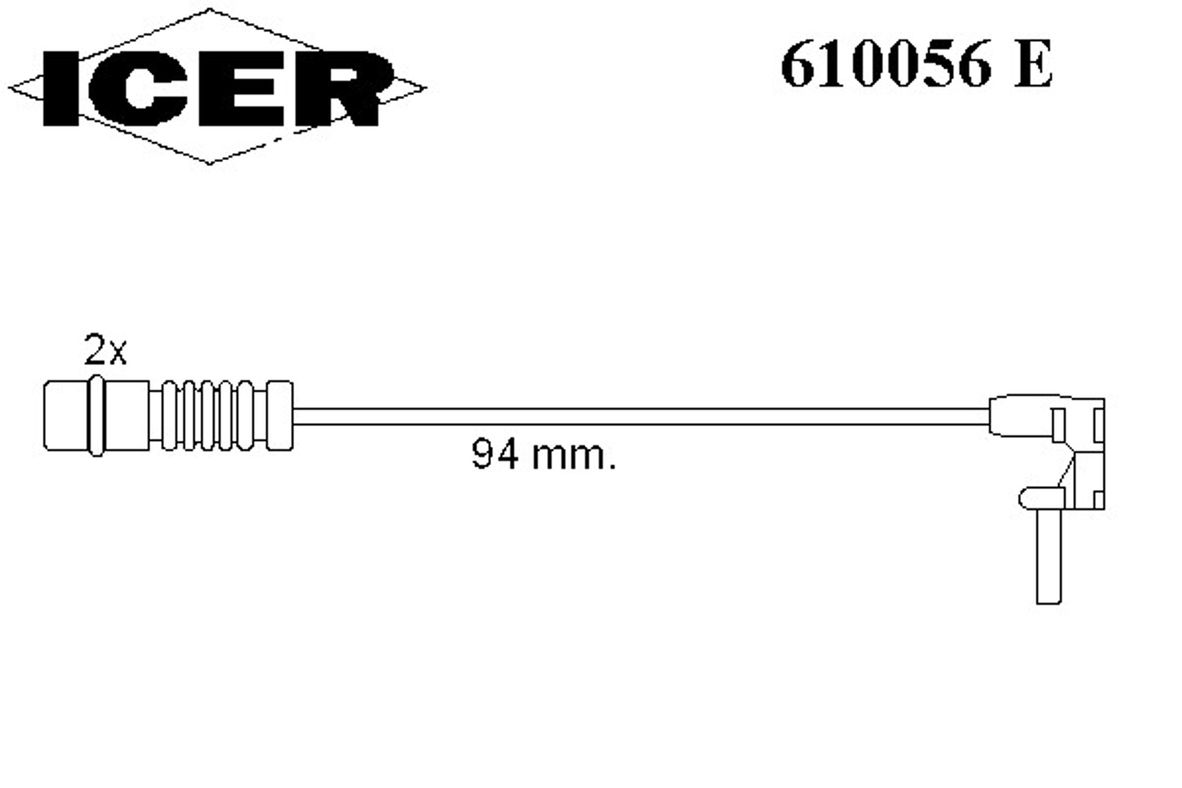 610056 E ICER Датчик износа тормозных колодок