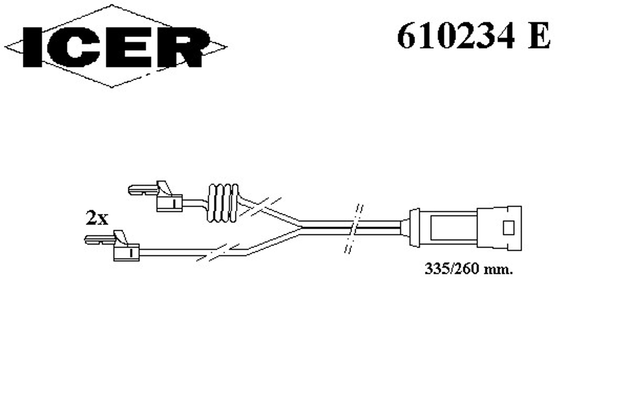 610234 E ICER Сигнализатор, износ тормозных колодок