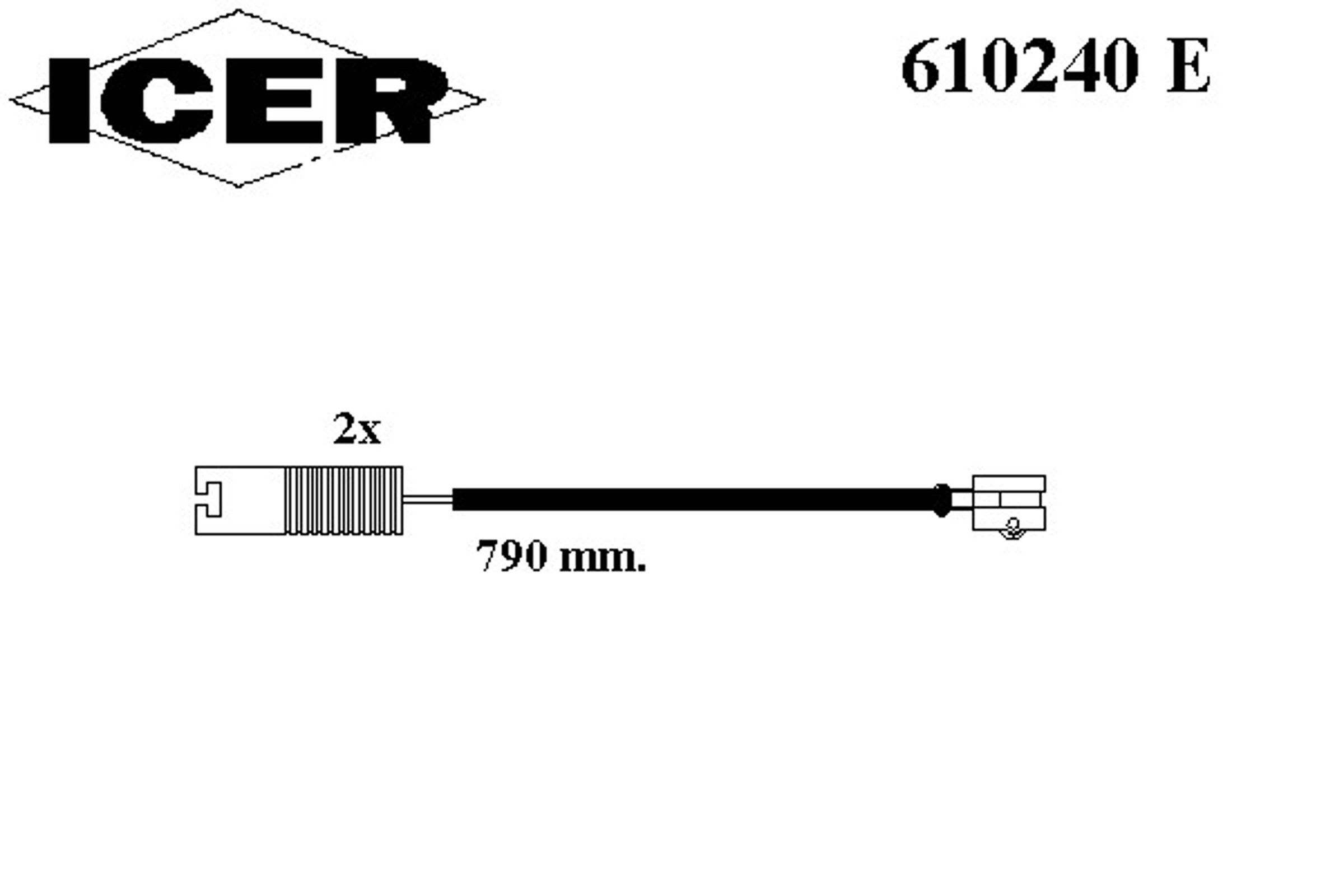 610240 E ICER Датчик износа тормозных колодок