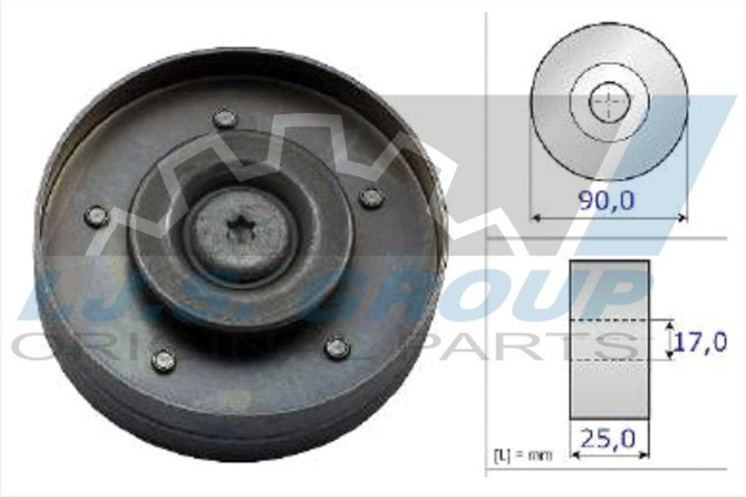 Ролик промежуточный поликлинового ремня audi a4 b8 IJS GROUP 93-2158