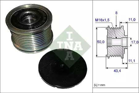 Механизм свободного хода генератора INA 535 0108 10