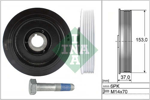 544005820 INA Шкив коленвала PSA 1.9D / 2.0 HDi / 2.0 JTD 98-