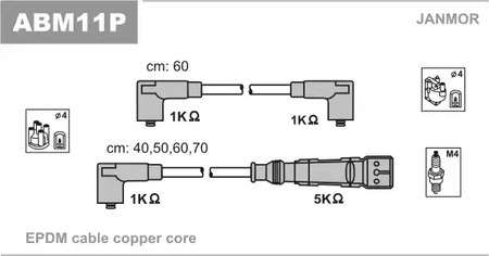 Комплект проводов зажигания JANMOR ABM11P